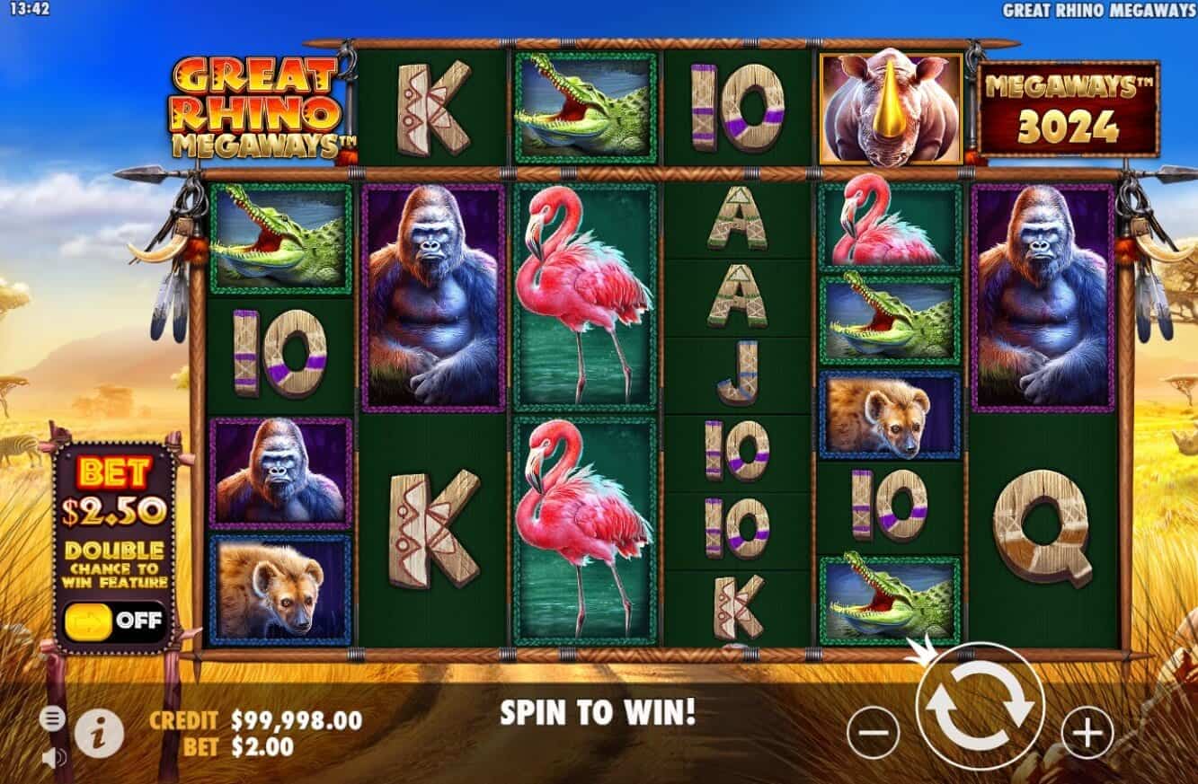 Petualangan Savana Penuh Hadiah Cuan Great Rhino Megaways